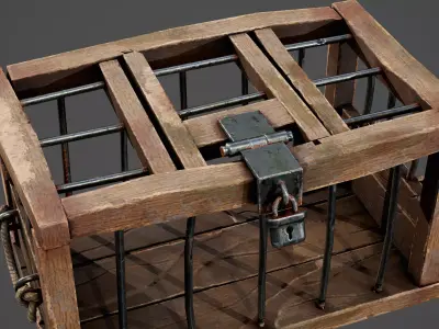 Stylized Cage Game Ready Model Low-poly 3D model