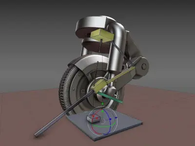 Simple Wheel Rig with Hydraulics Free 3D model