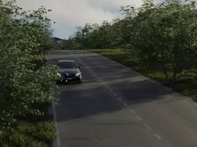 Forest car animation scene 3D model