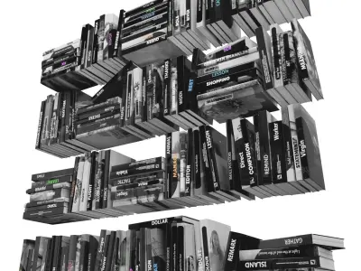 Books 150 pieces 3-3-3 Low-poly 3D model