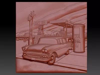  The car is at the gas station 3D print model