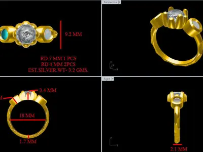 wedding ring 3D print model shop