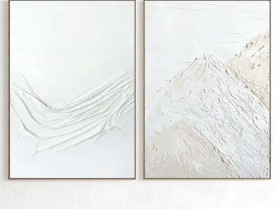 Plaster Two Photo Frame 203 Low-poly 3D model