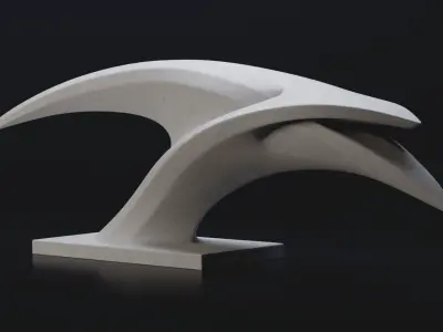 Modern abstract sculpture 022 Low-poly 3D model