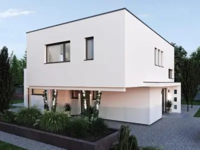 Explore Our Low Poly 3D Model Stylish Double Story Home  Low-poly 3D model