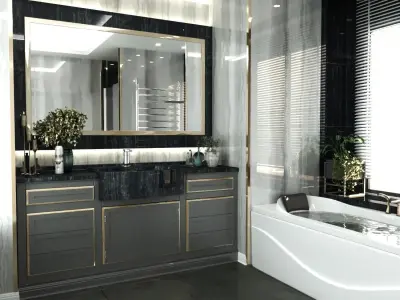 bathroom interior scene 012 Low-poly 3D model