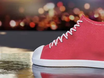 Sneakers high top sneaker on table 3D model