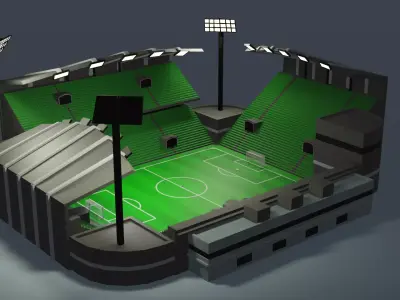 LOW POLY Football Stadium Free low-poly 3D model