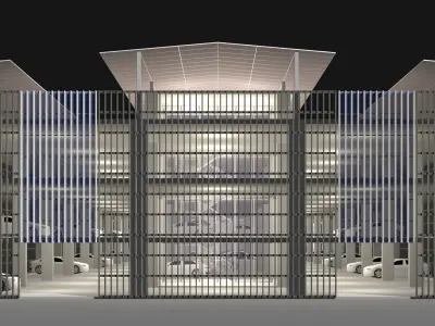 Solar parking garage building 25-22 3D model