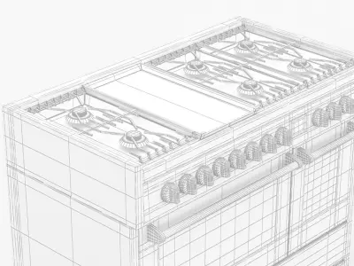 Genesi 120cm Steel Cookstop Steam Oven  3D model
