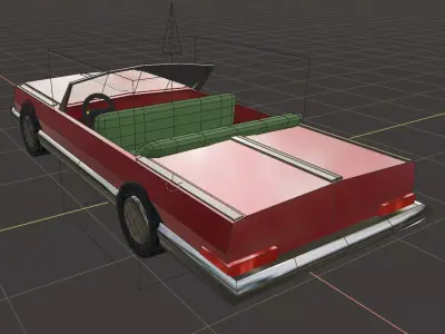 Classic Convertible Impala Low rider car Lowpoly 3D model