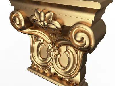 Carved Capital 07 Low-poly 3D model