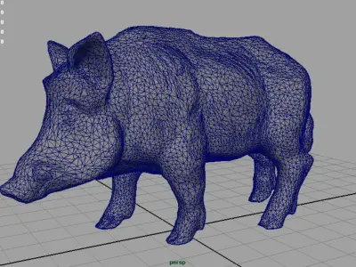 Wild Boar Low-poly 3D model buy