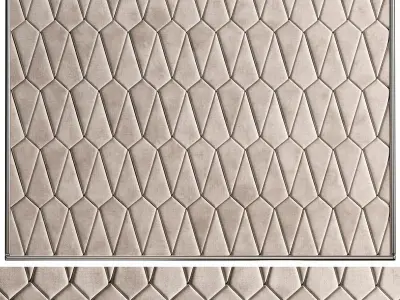 Panel tiled wall with geometric patterns 3D model