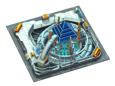 isometrical Computing Center Server Core Low-poly 3D model