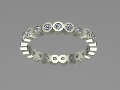 Diamond classic Ring to print 3 Sizes 3D print model