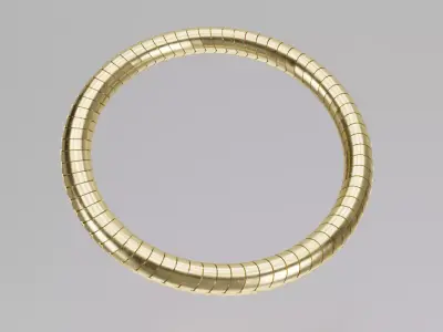 Gold Snake Tube Bracelet Low-poly 3D model