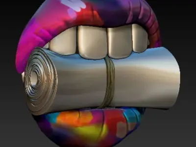 DOLLARS IN THE TEETH 3D PRINT MODEL 3D print model