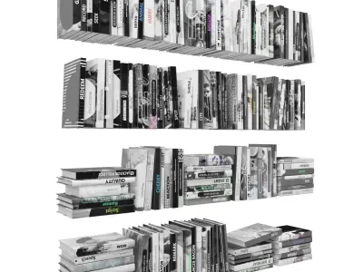Books 150 pieces 2-1-4 Low-poly 3D model