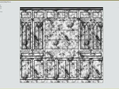 Wine cabinet neoclassic Low-poly 3D model