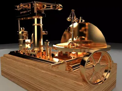 Chinese steam engine 3D model