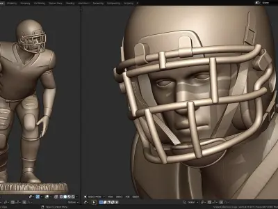 Football Player Figurine 2-Point Stance 3D print model