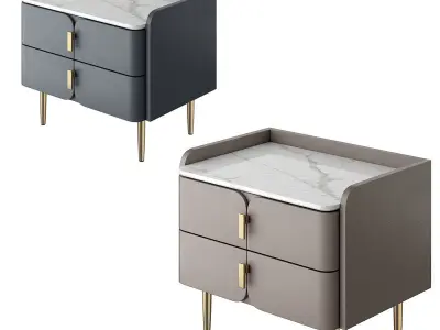 Bed-Sidetable Low-poly 3D model