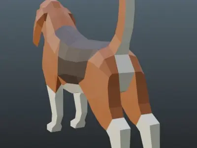 Beagle - Low Poly Dog Low-poly 3D model