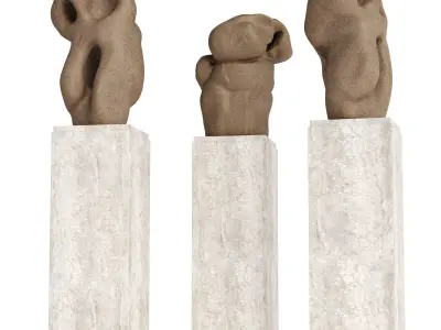 Abstract Ceramic art pedestal Low-poly 3D model