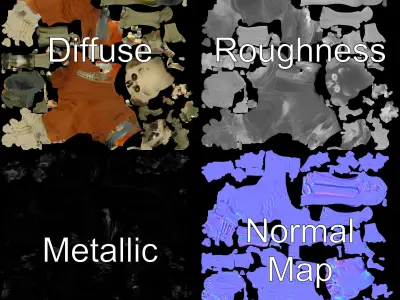 Stylish Skeleton Character in Leather Jacket for Games and An... Low-poly 3D model