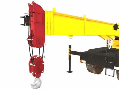 Rough Terrain Crane Low-poly 3D model