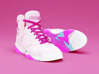 Air Jordan7-retro sneakers 3d model 3D model