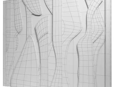 Decorativ panel wave 36 3D model