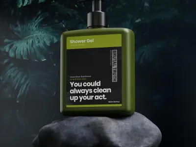 Luxury Shower Gel Bottle Packaging 3D model