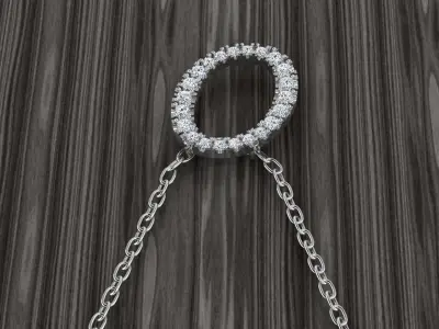 Jewelry Alphabet Pendant O 3D print model