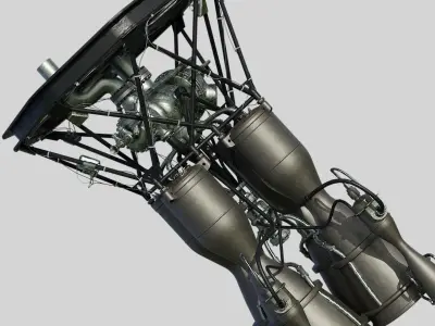 RD-108 Rocket engine 3D model