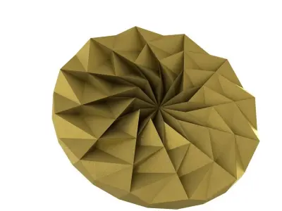 lowpoly mandala gold origami circle Low-poly 3D model