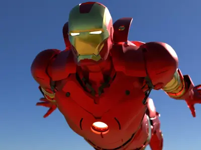 Ironman flying with high quality 3D model