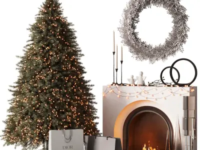 460 happy new year 05 Christmas tree gift bags op1 3D model