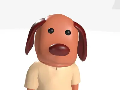 Cartoon Dog - Rigged 3D model