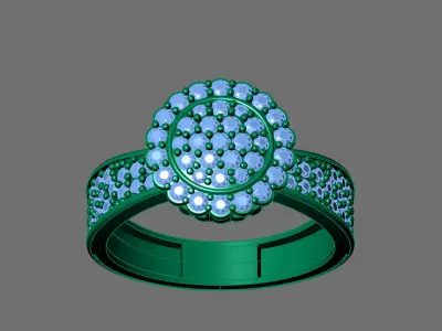 Womens Rings With Stone Ring Ready STL 3DM Models Rings women 3D print model