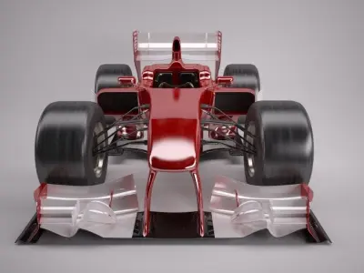 Cartoon open wheeled racing car 3D model