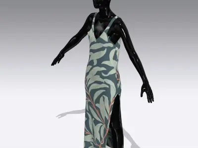 Woman Cloth Dress Low-poly 3D model