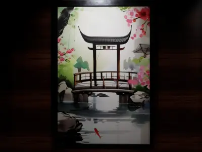 4 Old Japan Garden Pictures - 3D Models 3D model