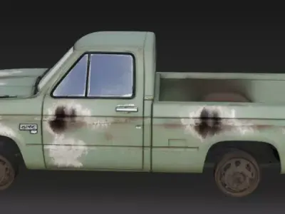 old rugged car 3D model