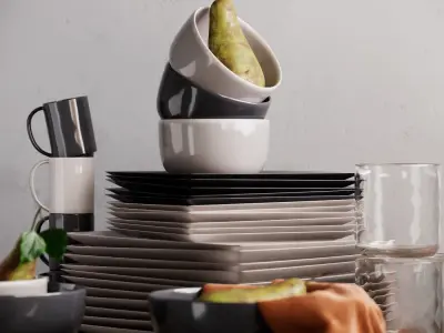 Mason Square Dinnerware Set 3D model