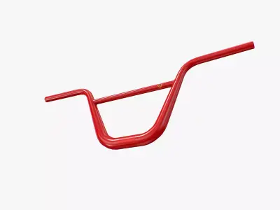 BMX handlebar red Low-poly 3D model