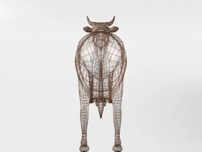 Brown cow Low-poly 3D model