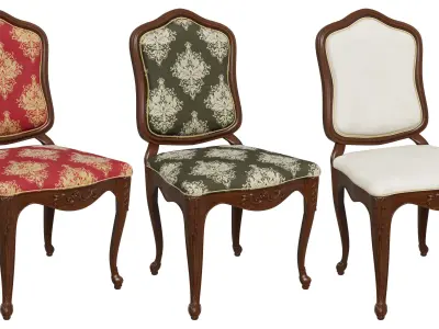 Classic carved chair 01 3D model