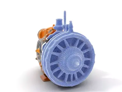 Steampunk Engine Model Pack with PBR Textures Low-poly 3D model